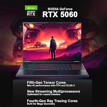 Acer Predator Helios Neo 16S AI Gaming Laptop 16 2560x1600 OLED 240Hz (100% DCI-P3 G-SYNC) Intel 24-core Ultra 9 275HX 16GB DDR5 2TB SSD GeForce RTX 5060 GDDR7 (Up to 572 AI Tops) Win11Pro ICP Hub