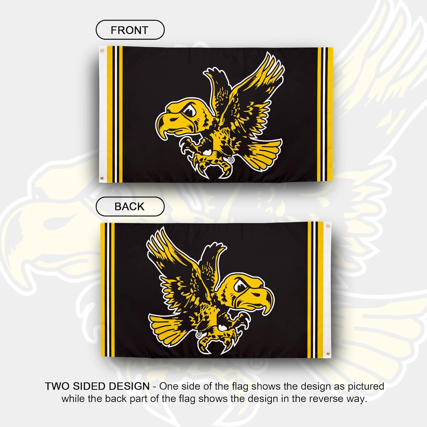 Desert Cactus University of Iowa Flag Hawkeyes Banners 100% Polyester Indoor Outdoor 3x5 feet Flags (Vintage A)