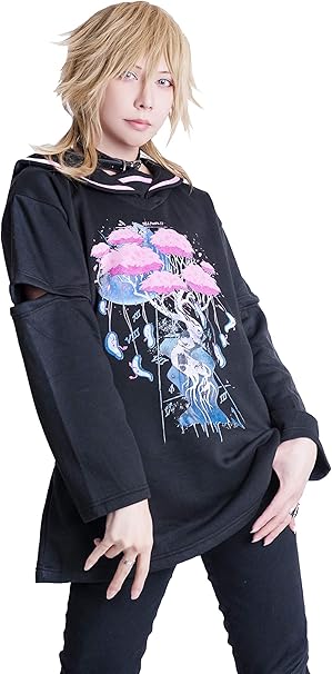 Amazon Jillpunkオリジナル二次コン 吸血の桜アームカバー付きスクールシャツセーラー半袖水兵服ワンピースドレスストライプ柄 Cosplayレディースv系 姫系原宿秋葉系 おしゃれ地雷系可愛い萌え 黒 Tシャツ カットソー 通販