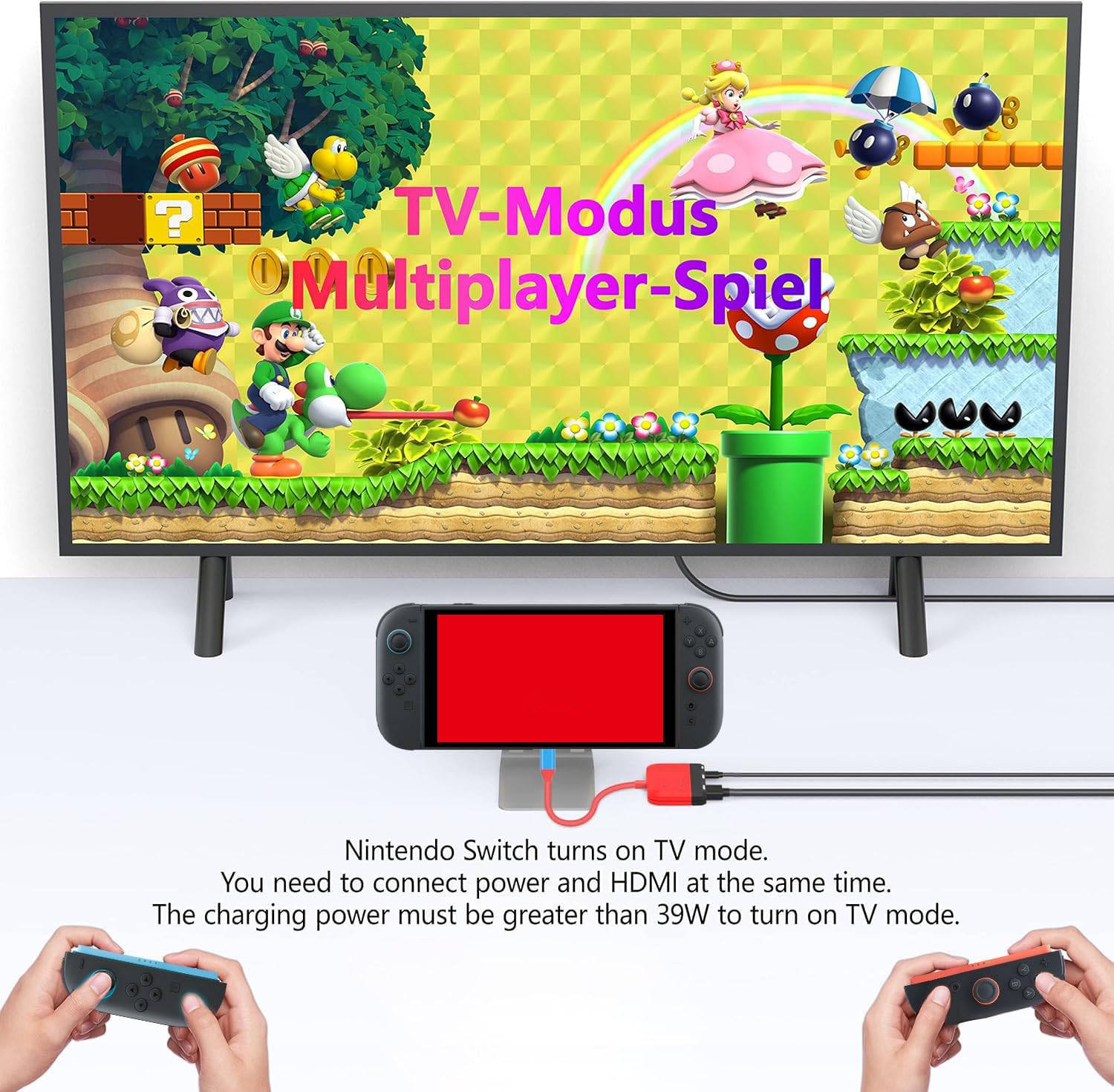Mini station d'accueil 3 en 1 pour Nintendo Switch/OLED – Station d'accueil de voyage portable avec HDMI 4K, USB 3.0, USB C PD 100 W de charge