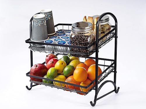Miniatura 2 de Organizador apilable para latas, soporte de exhibición angular de 2 niveles, soporte de cesta de frutas, estante de papas fritas, sensor