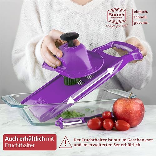 Miniatura 6 de Börner Roko PowerLine Julienne Mandoline  Cortador de tiras para frutas y verduras  Cortador de juliana para tiras finas  Máquina de fideos