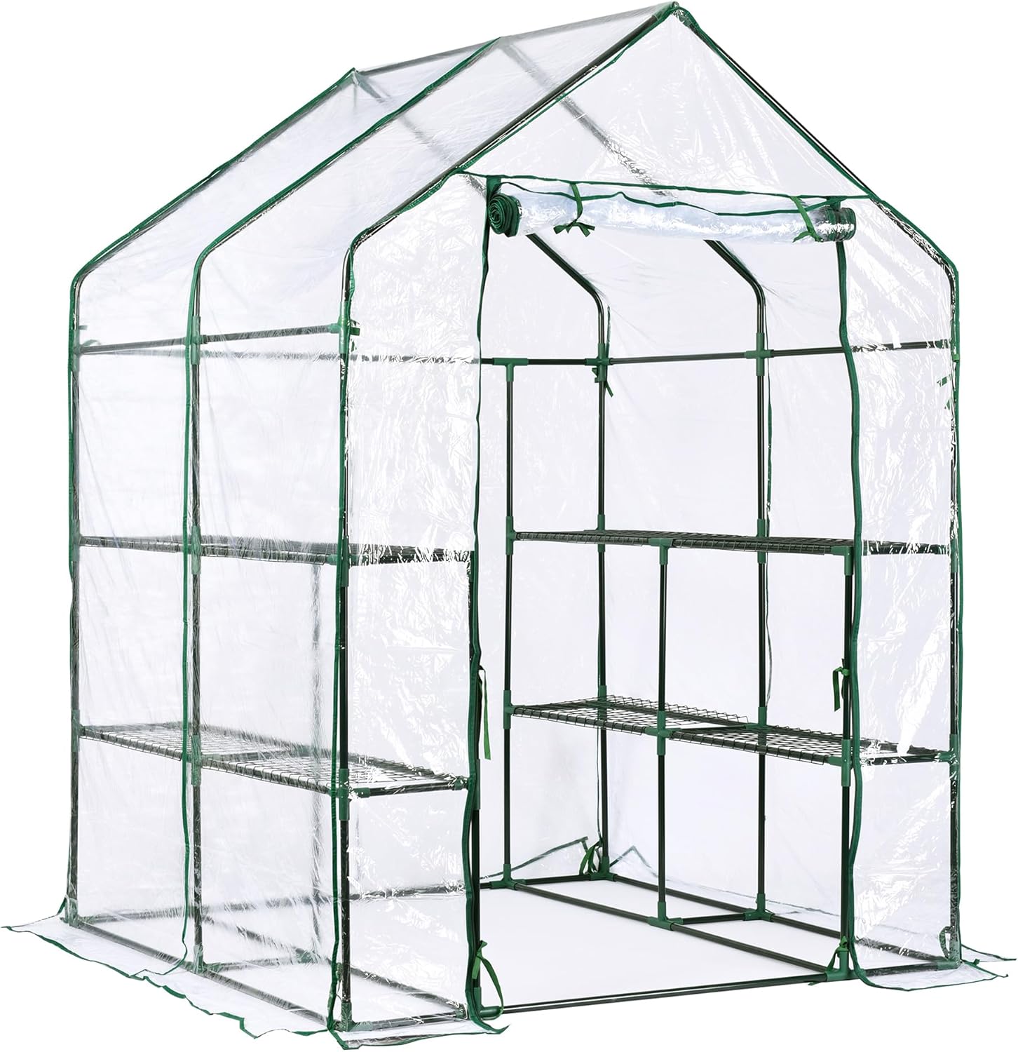Garden Elements Plastic Indoor/Outdoor Standing Greenhouse, Unvented, Clear, Large, 77"