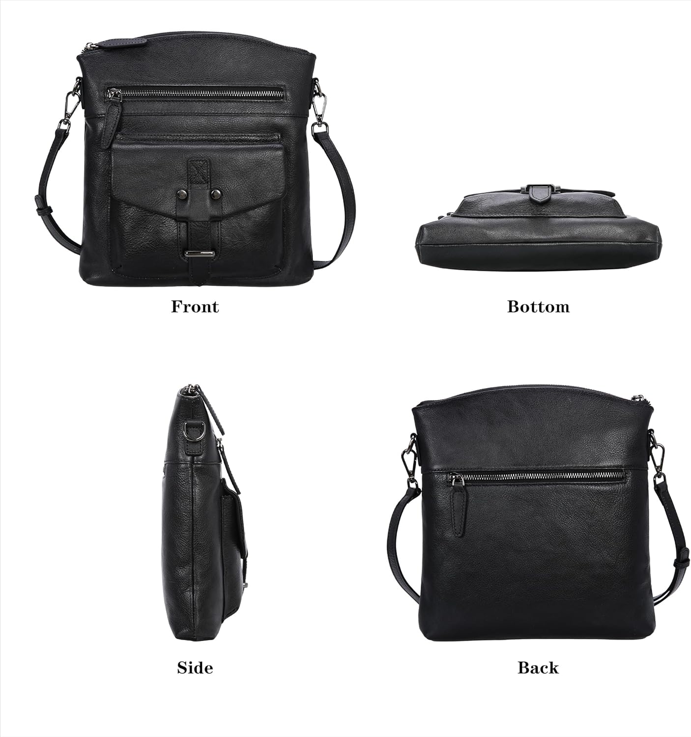 HESHE Leather Crossbody Bags for Women Satchel Purses Shoulder Purses and Handbags Cross Body Bag with Multi Pockets - Image 5