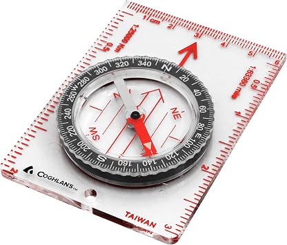 Coghlan's Map Compass Lightweight, Durable Navigation Tool for Hiking, Backpacking, Orienteering, Camping, and Outdoor Adventures with Rotating Bezel and Easy-to-Read Markings