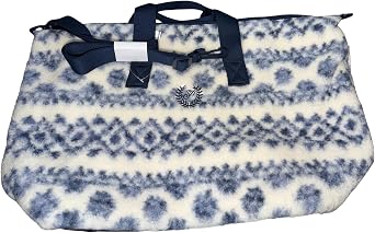 Victorias Secret Cozy Soft Plush Zipper Weekender Bag Multicolor Fair Isle Pattern Travel Tote New