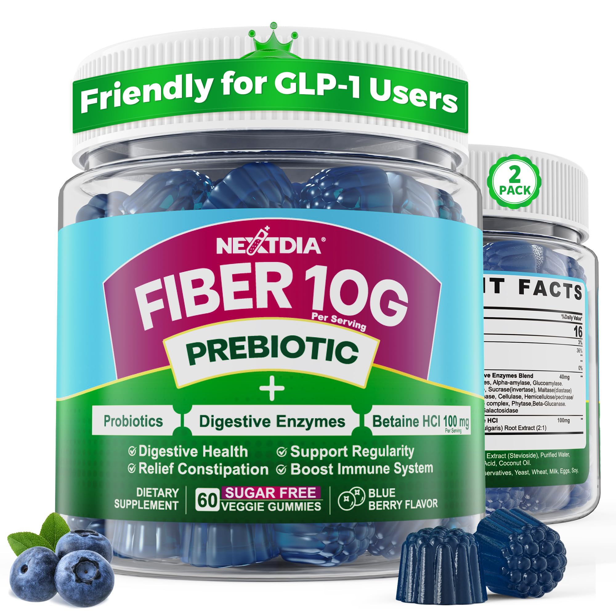 Amazon.com: Fiber Gummies for Adults, GLP-1 Friendly 10g Prebiotic