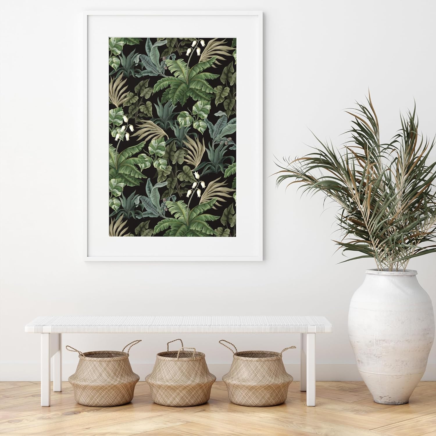 Blooming Wall DPYB31 Retro Tropical Leaf Peel and Stick Wallpaper Removable Self Adhesive Wall Mural Wall Décor