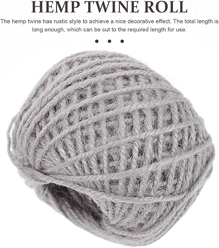 Miniatura 3 de Cuerda de yute natural para manualidades, cuerda de yute negro y gris, cuerda de cordel de yute negro y gris, cuerda para embalaje de regalo, cajas