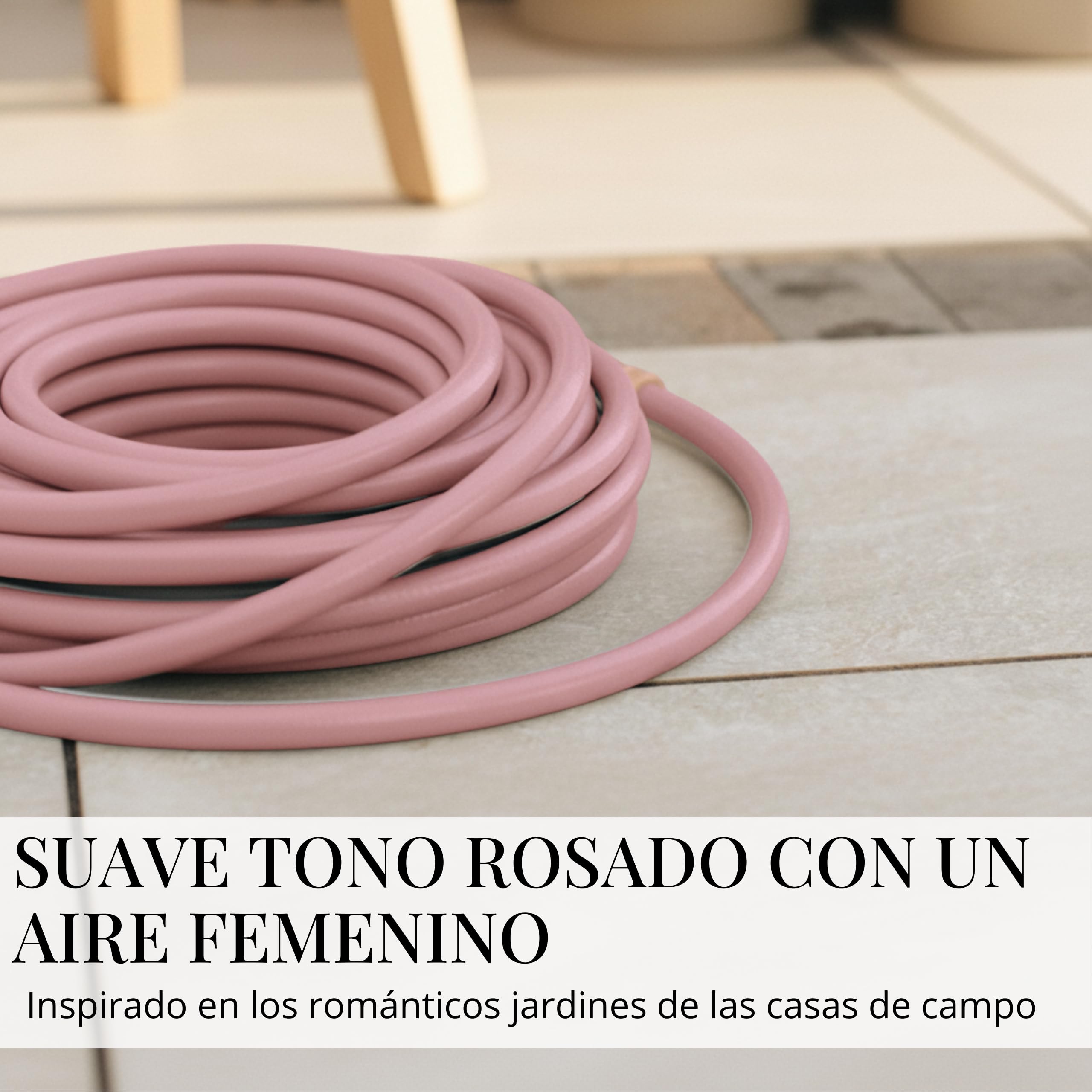 LIVLIG Manguera Jardin 30m – Manguera de Riego Flexible, 60% Reciclado, Resistente UV, Antitorcion, 1/2 Pulgada, Rose