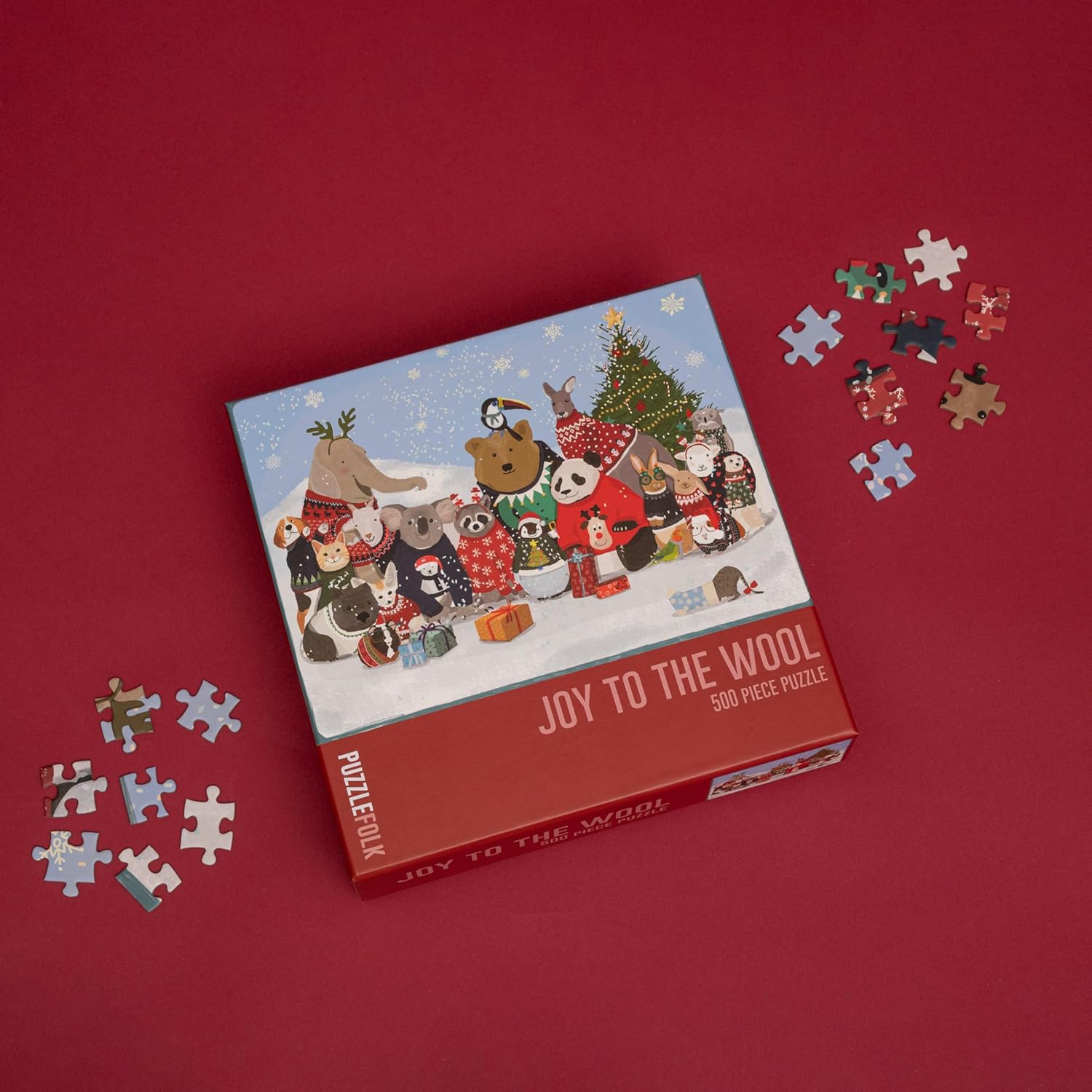 Joy to The Wool 500 Piece Christmas Puzzle Featruing Animals and Critters in Christmas Sweaters