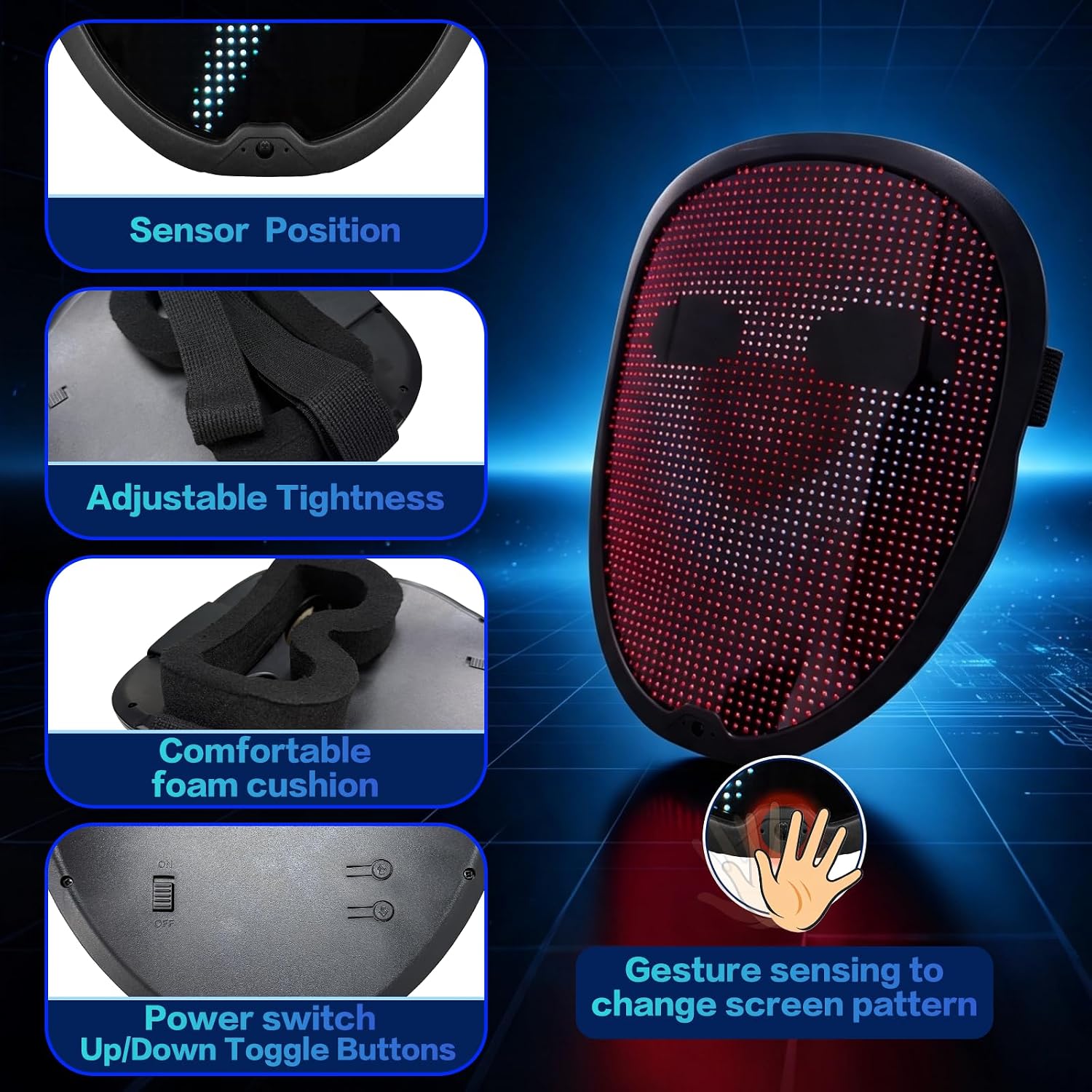 Depointer Life LED Mask with Bluetooth App Controlled & Customizable