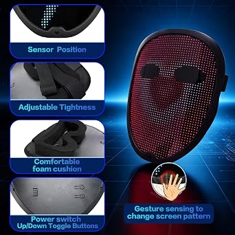 Depointer Life LED Mask with Bluetooth App Controlled & Customizable