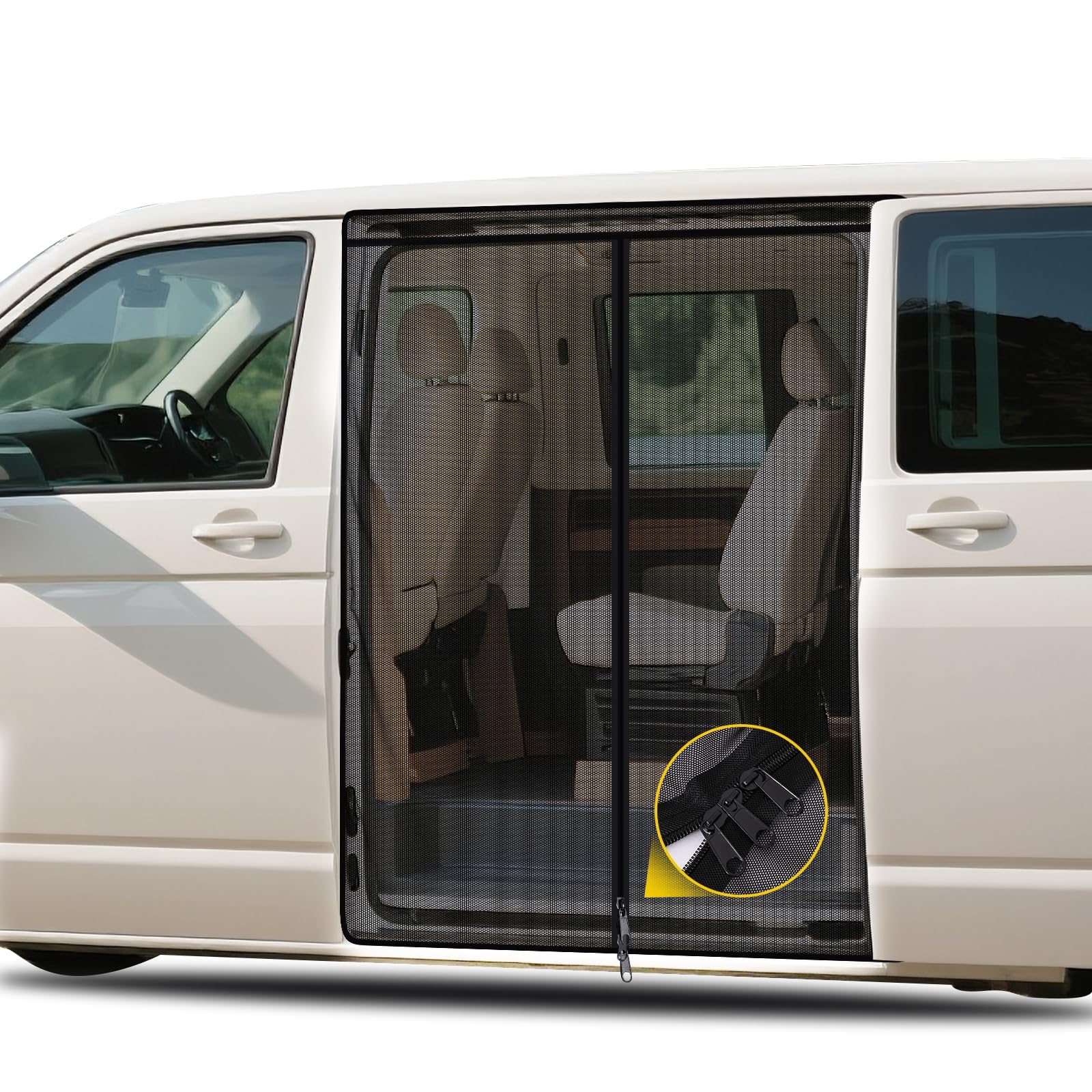 XCBYT Moskitonetz Auto Hintertür Kompatibel für VW T5 T6 | Insektennetz / Fliegengitter Perfekte Passform für VW T5 T6,Magnetbefestigung,feine Maschen