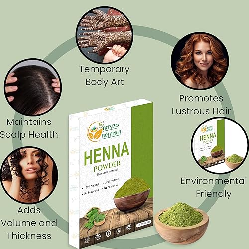 Miniatura 5 de Henna en polvo 100% pura y natural para tinte para el cabello y cuidado natural del cabello - Polvo de inermis Lawsonia finamente molido para teñir