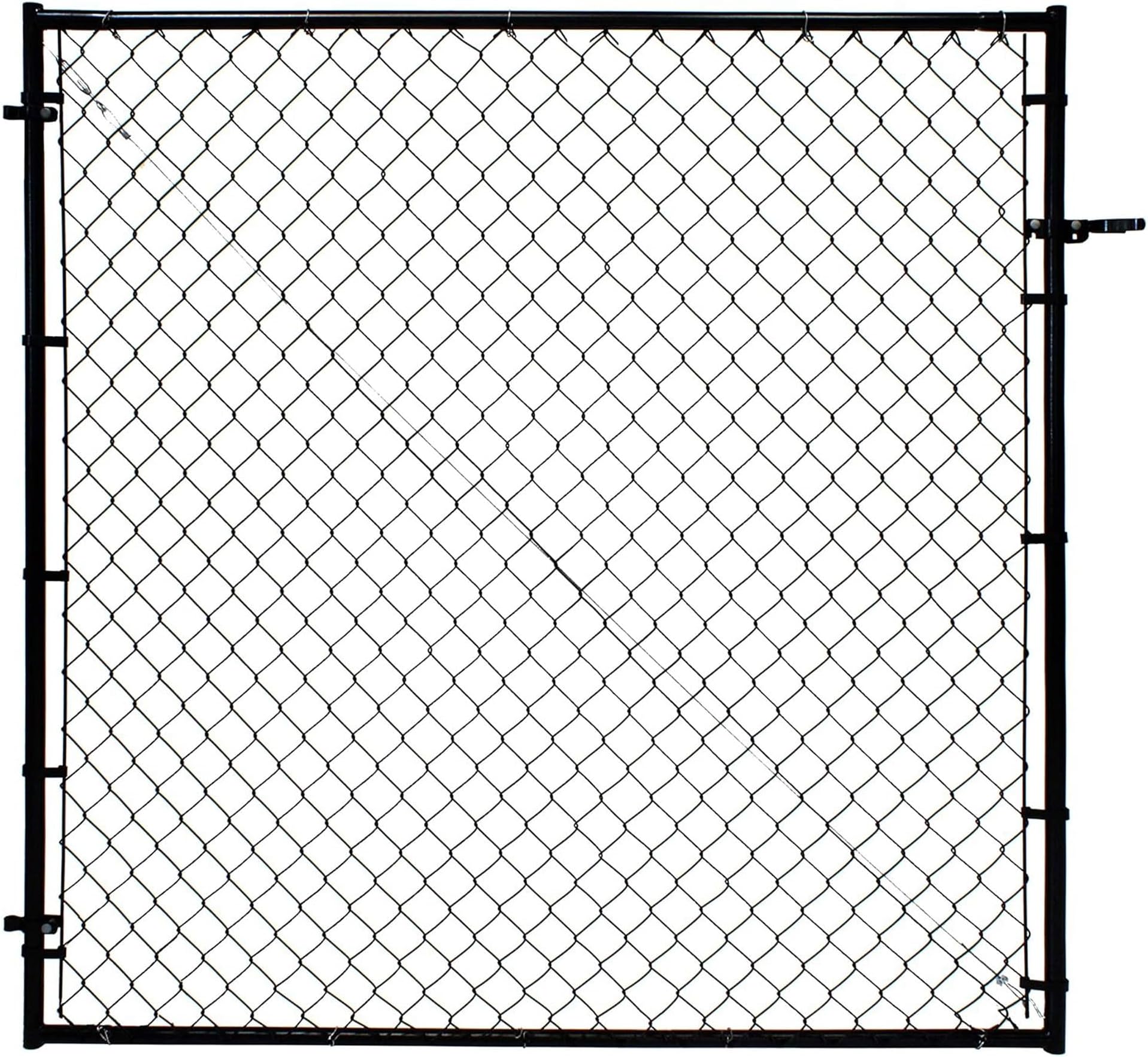 Adjust-A-Gate Adjustable Chain Link Square Corner Complete Gate Kit, Fit-Right, Black, 6'H