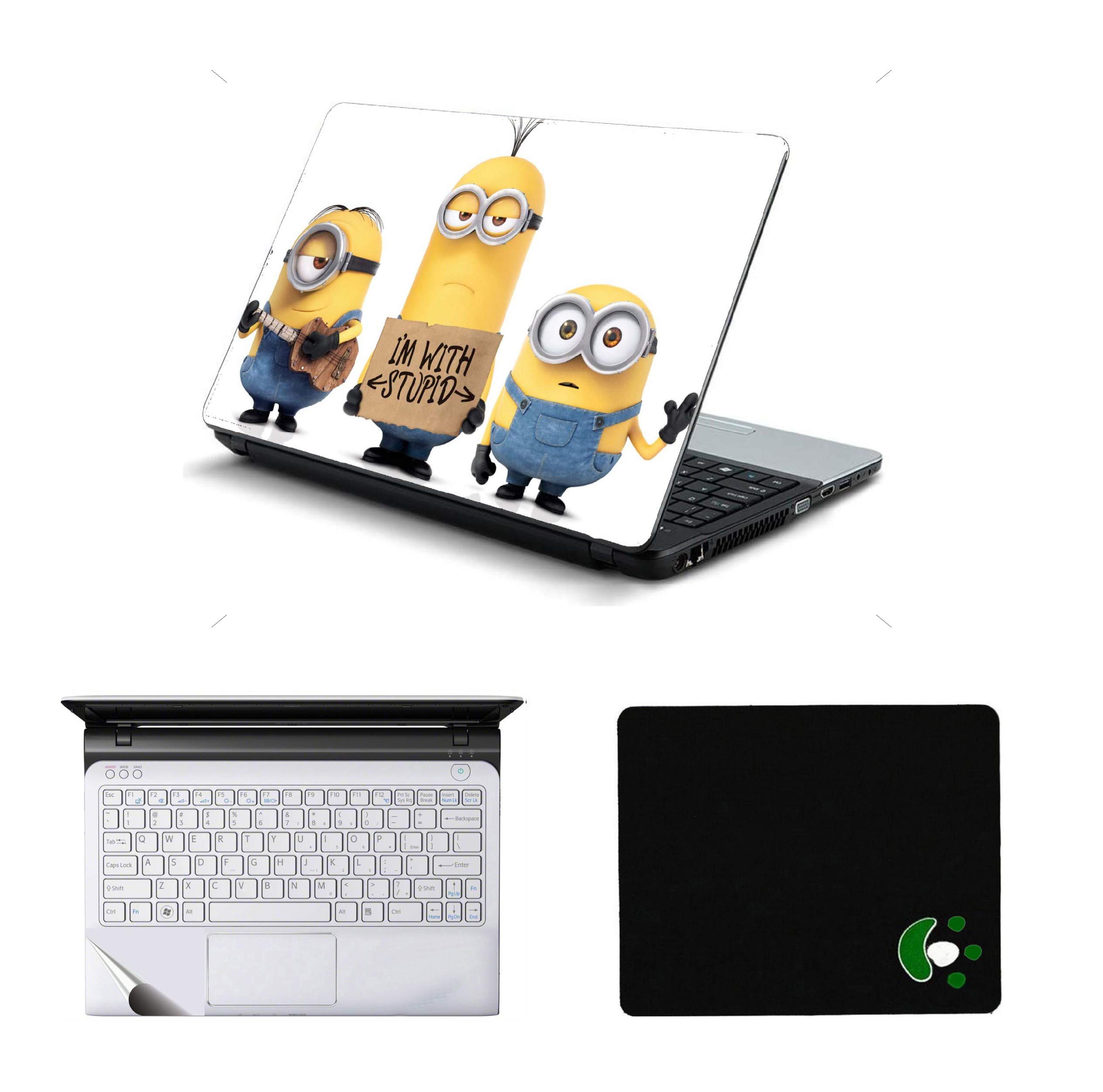 StickerKing 3in1 Laptop Accessories Combo 15.6 Inch Minion with Stupid Laptop Skins Stickers, Mouse Pad and Palmrest Skin for HP-DELL-Lenovo-Asus-Acer Laptops || Notebooks (B08NPP9ZRV) Amazon Price History, Amazon Price Tracker