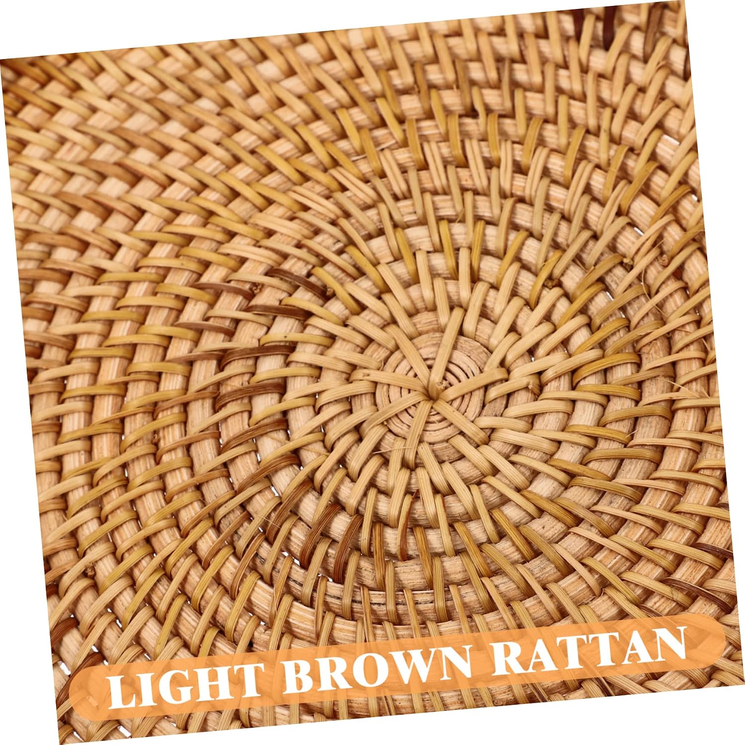SHOWERORO Rattan Storage Basket Desktop Serving Tray Household Fruit Plate Multi-Function Fruit Tray for Desserts Snacks Tea Sets and Tableware 9.25 X 9.25 X 1.37 in image 2