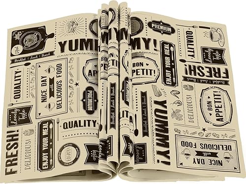 Chinco 150 hojas de papel encerado de periódico, papel de envoltura de alimentos, resistente a la grasa, forro impermeable para envolver alimentos,