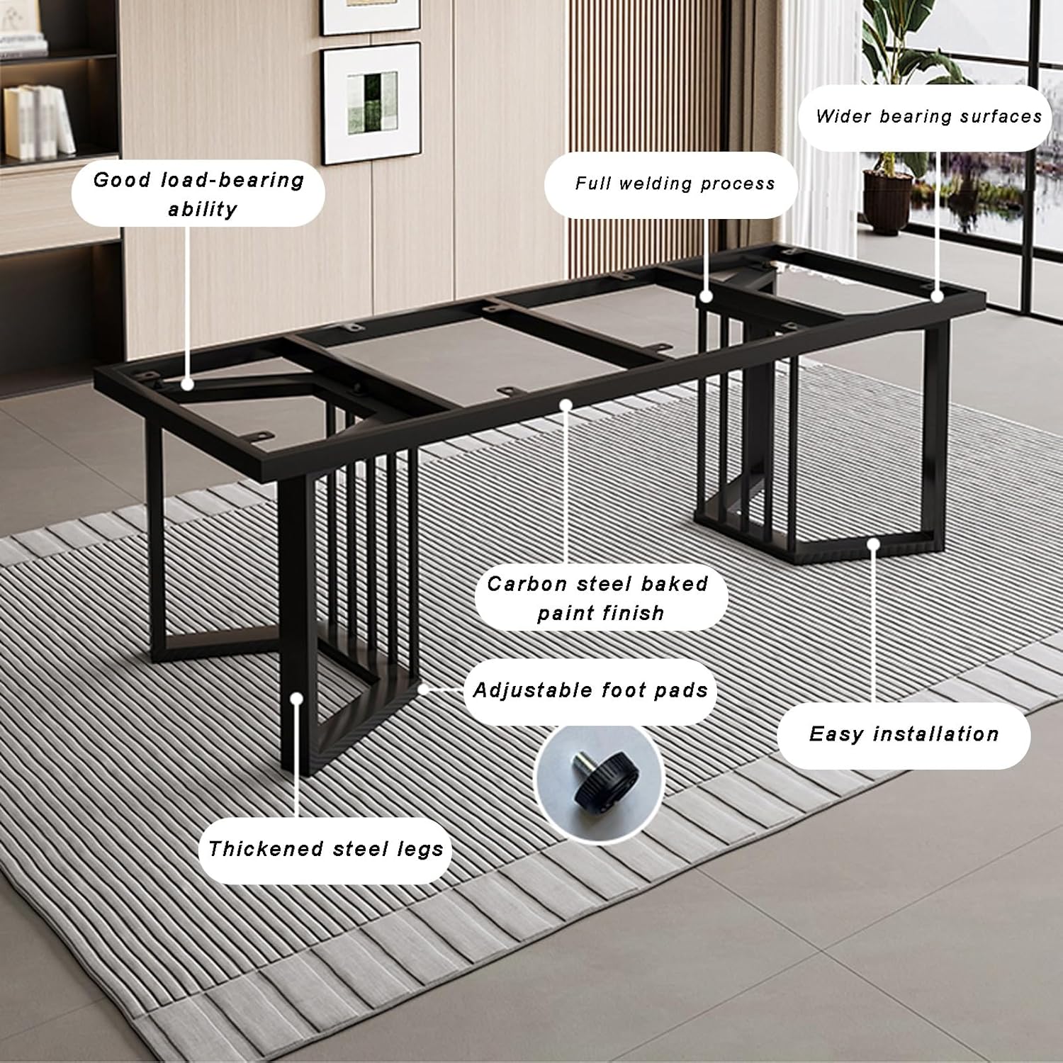 Table Legs Bracket Removable Metal Dining Tables Desks Frames Shelf Heavy-Duty Workbench Base Office and Tea Desk Leg Handmade DIY Bracket