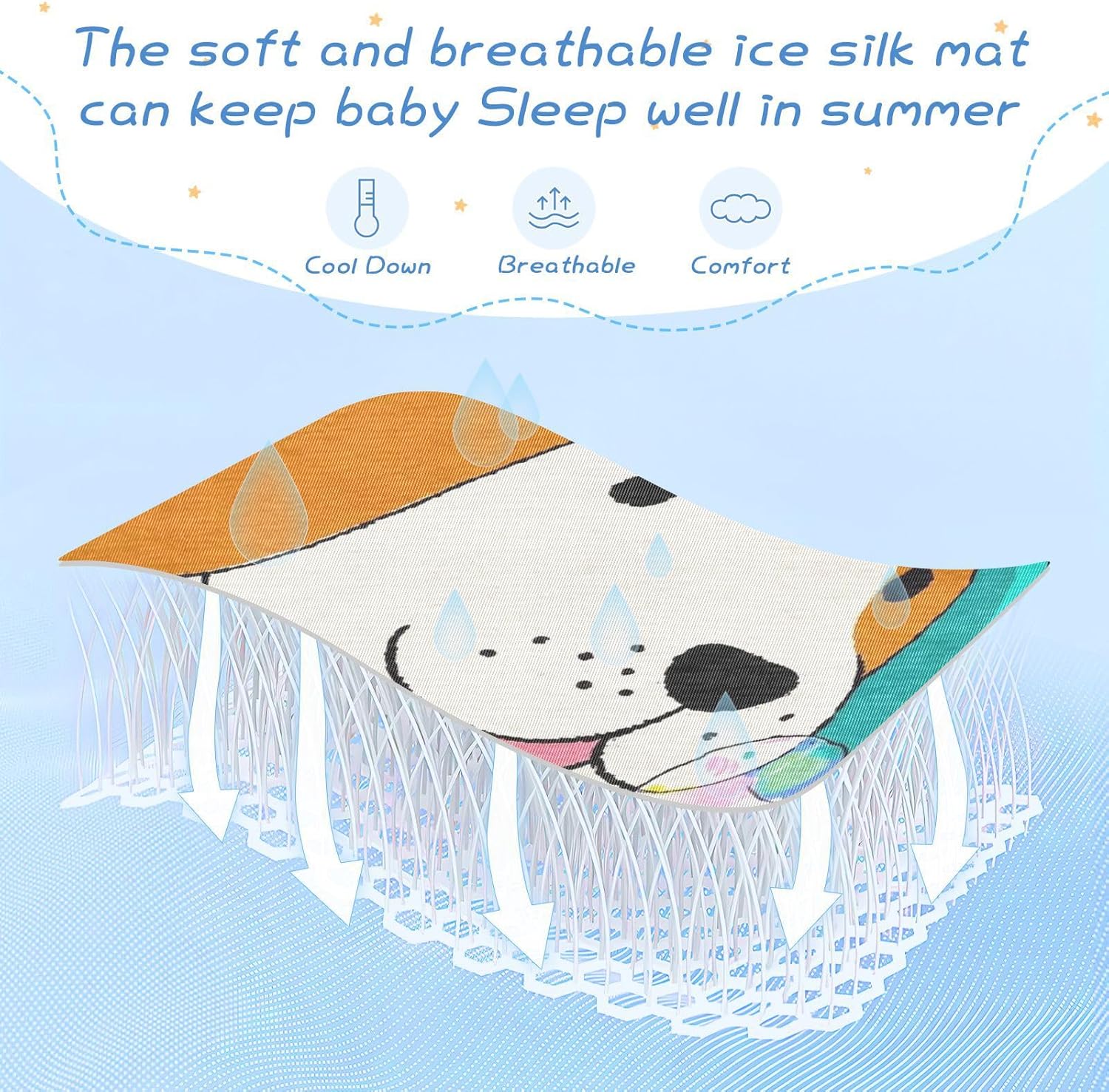 Cute Cartoon Animal Dog Cooling Baby Waterproof Crib Mattress pad 28" x 52" Breathable Mattress pad for Baby&Toddler