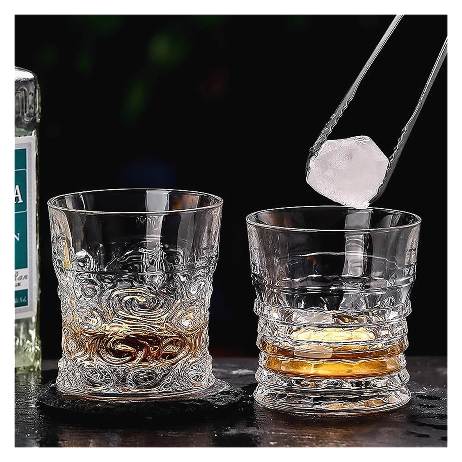 Kristallgläser Whiskyglas, transparente Trinkgläser, Cocktail-Brandy-Becher, Bar-Werkzeuge geeignet(Color 3)
