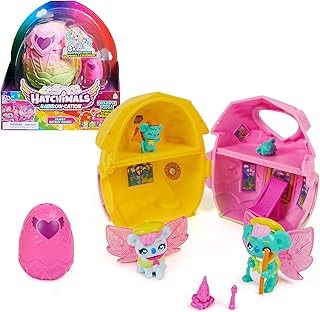 Hatchimals CollEGGtibles, Rainbow-Cation Family Hatchy Home Playset with 3 Characters & up to 3 Surprise Babies (Style May Vary), Kids Toys for Girls