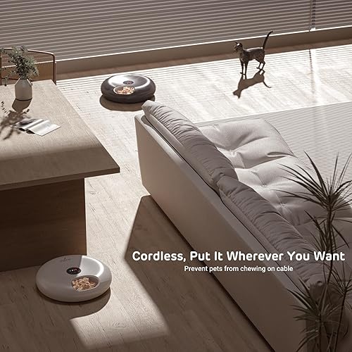 Miniatura 7 de iPettie Donut Frost - Dispensador automático WiFi de 6 comidas para gatos con control de aplicación, comedero automático para gatos secos y húmedos,