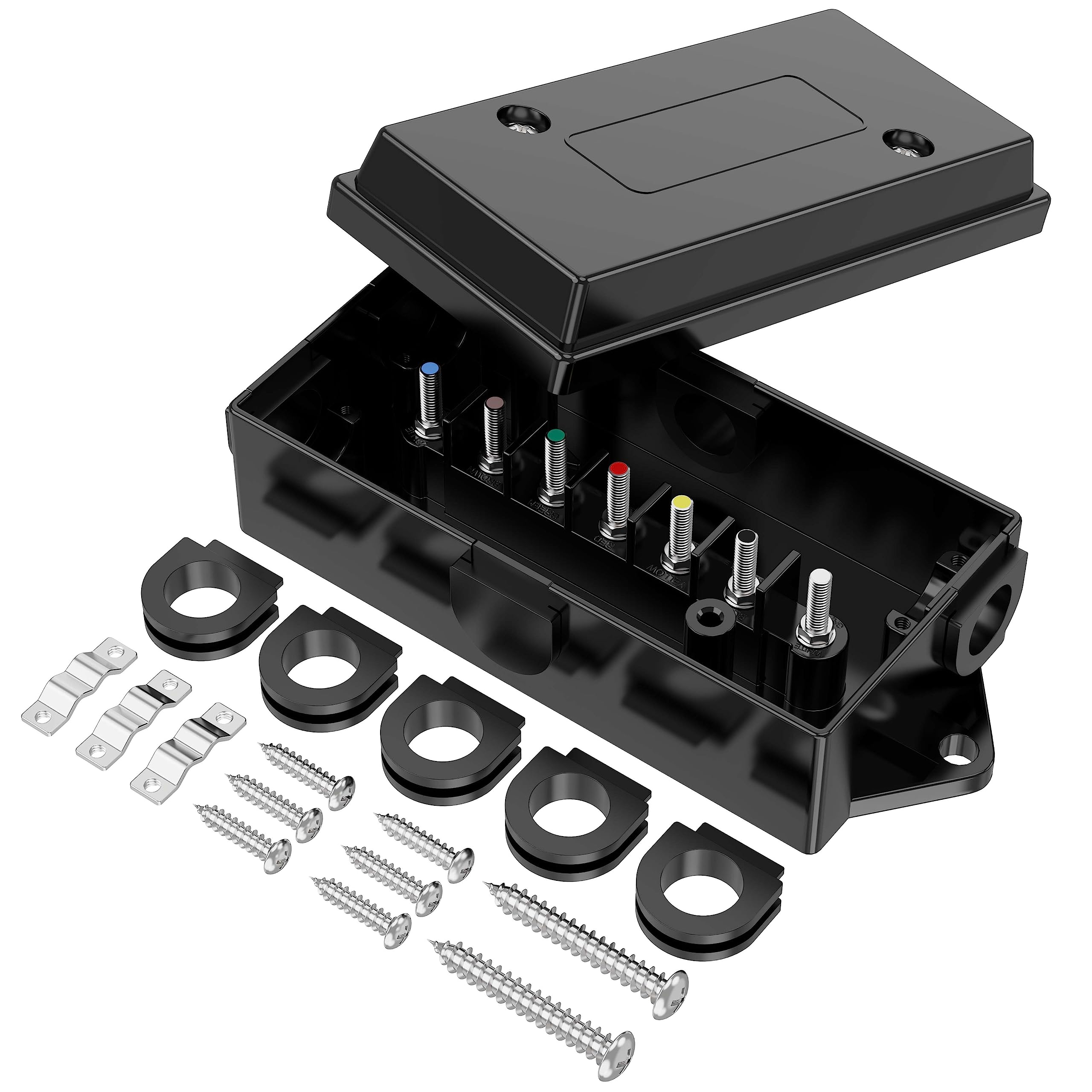 Buy CircleRoad 7 Way Electrical Trailer Junction Box 7 Pole Cable