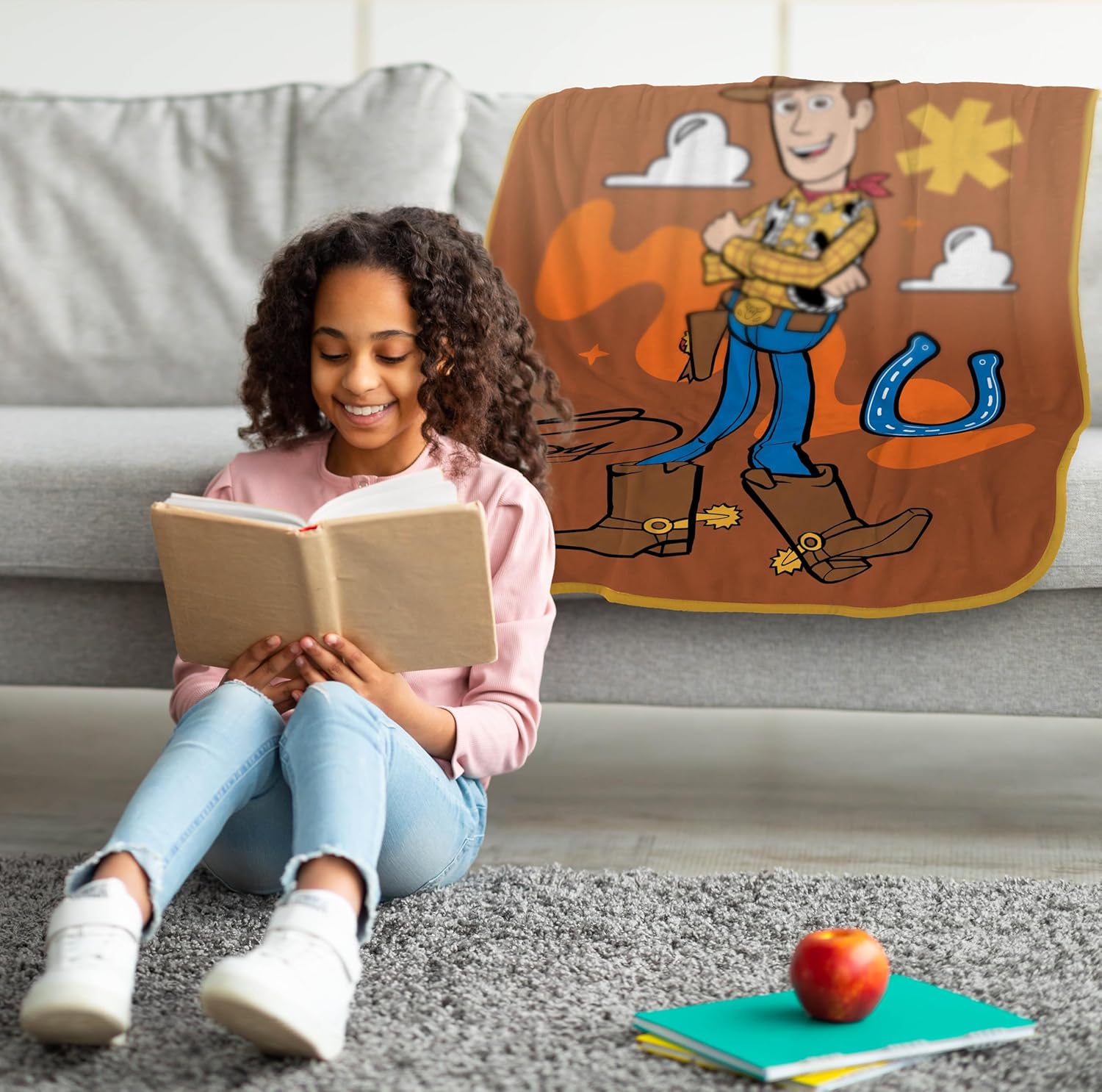 Jay Franco Plush Throw Blanket – 46" x 60" Inches Kids Hero Soft & Cozy Fleece Throw for Bedroom & Couch Décor, Official Licensed Product, Brown - Toy Story Woody - Image 2