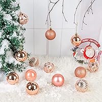 Vista 8 de ZHMTang - Bolas de Navidad de 41 quilates, 2.36 pulgadas (60 mm, oro rosa)