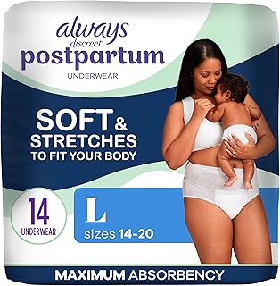 Always Discreet Postpartum and Adult Incontinence Underwear for Women
