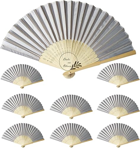 Abanicos de seda personalizados a granel, ventiladores plegables personalizados para bodas, fiestas de dama de honor, suministros de fiesta