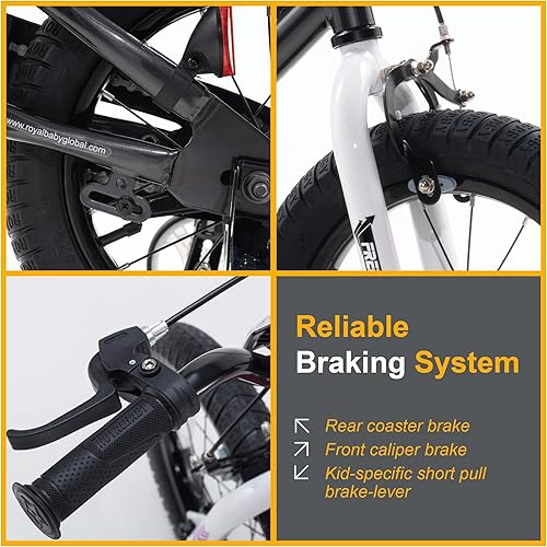 Miniatura 4 de RoyalBaby - Bicicleta unisex de estilo libre, 12, 14, 16, 18, 20 pulgadas, para niños de 3 a 12 años, múltiples opciones de color