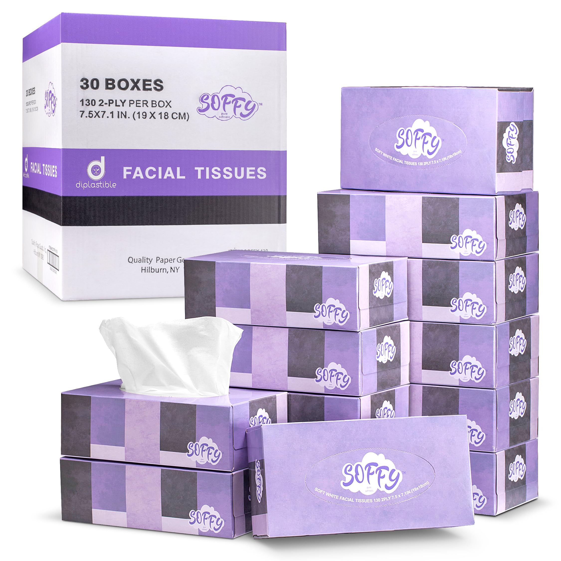 Amazon.com: Soft Facial Tissue, 2 Ply White - 130 Tissues