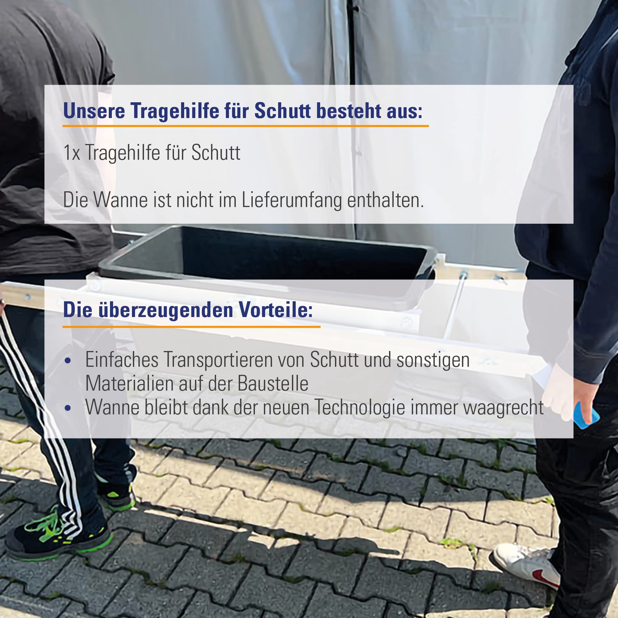 Karl Dahm Tragehilfe für Schutt aus leichtem Alu I Profi Equipment für die Baustelle I Transporthilfe für Bauschutt, Werkzeuge, div. Materialien u.v.m. I Made in Germany – 12313