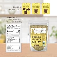 Vista 2 de Jiva Organics Browntop Millet Bolsa de 2 libras Grano entero, sin gluten y orgánico Superalimento rico en proteínas y fibra para una cocina