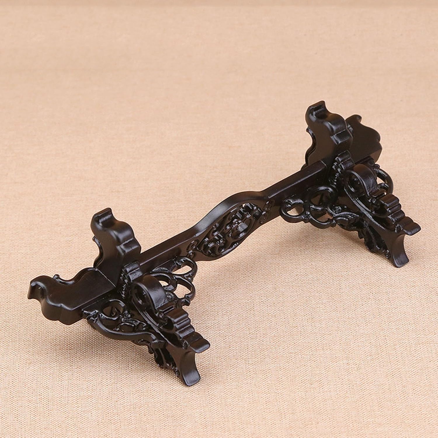 Wand Stand Black Wood Mini Samurai Sword Stand Wakizashi Blade Holder Dagger Dispaly Stand Short Sword Rack (Black 30X9X11Cm)