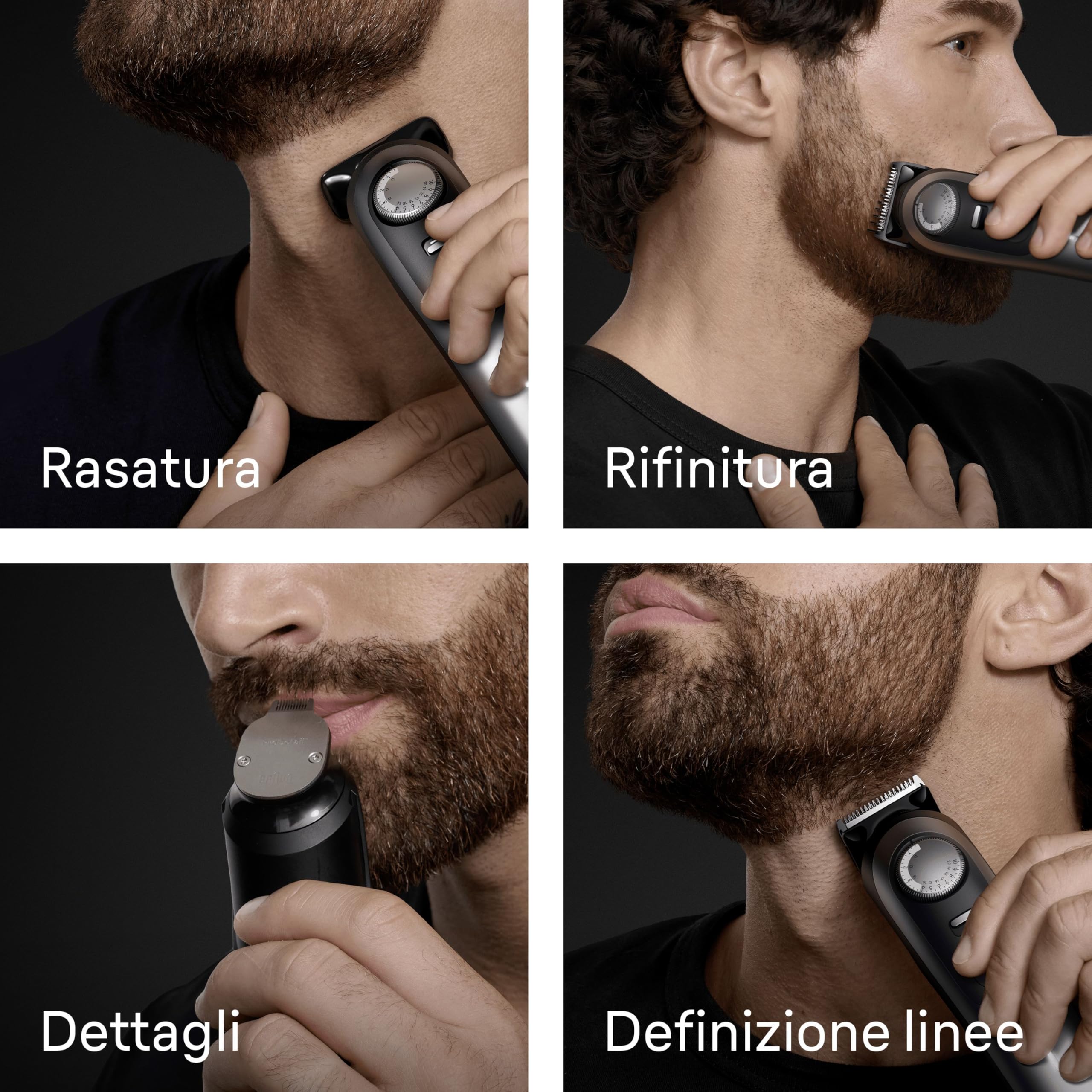 Braun Regolabarba Uomo Serie 9, +14 Strumenti Da Barbiere, Rasoio Elettrico Barba, Lama ProBlade Affilata A Vita, 180 Min, Selettore Di Precisione Con 52 Lunghezze, Impermeabile, BT9565, Titanio
