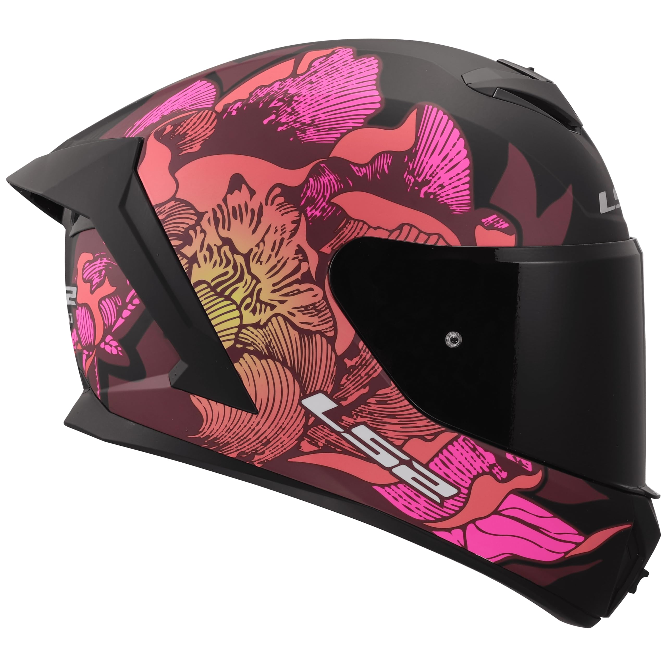 LS2, Casco Moto Integral RAPID III POPPIES II Black Pink, M