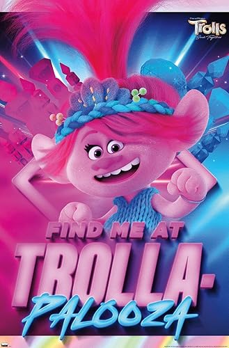 Trends International Trolls Band Together - Póster de pared de amapola, 22.37 x 34.00 pulgadas, versión premium sin marco disponible en Yaxa Peru