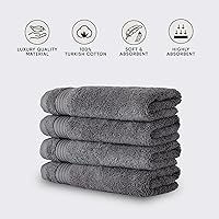 Vista 3 de Classic Turkish Towels CTT - Juego de 4 toallas de baño de alta calidad, hechas con 100% algodón turco, de secado rápido, altamente absorbentes