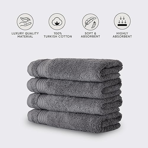 Miniatura 3 de Classic Turkish Towels CTT - Juego de 4 toallas de baño de alta calidad, hechas con 100% algodón turco, de secado rápido, altamente absorbentes y