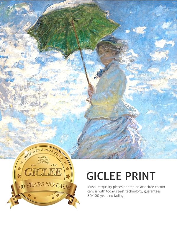 DECORARTS Claude Monet Wall Art Framed, Woman with a Parasol, 26x22'' by DECORARTS - Used condition - US$79.98
