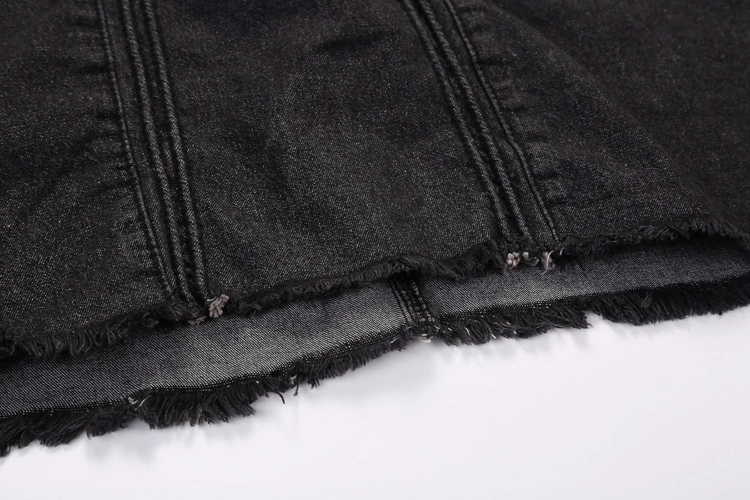 CHARTOU Women's Retro Elastic High Waist Frayed A-Line Maxi Denim Skirt with Pockets - Image 6