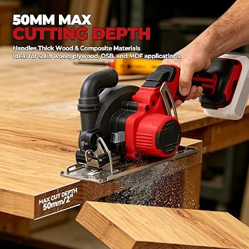6 Inch Cordless Circular Saw Compatible with Milwaukee M18, 6300 RPM Brushless Circular Saws with 3 Blades 150mm&125mm, Cutting Depth 50mm, 0-45° Bevel for Wood Plastic Tile Cut (Red)