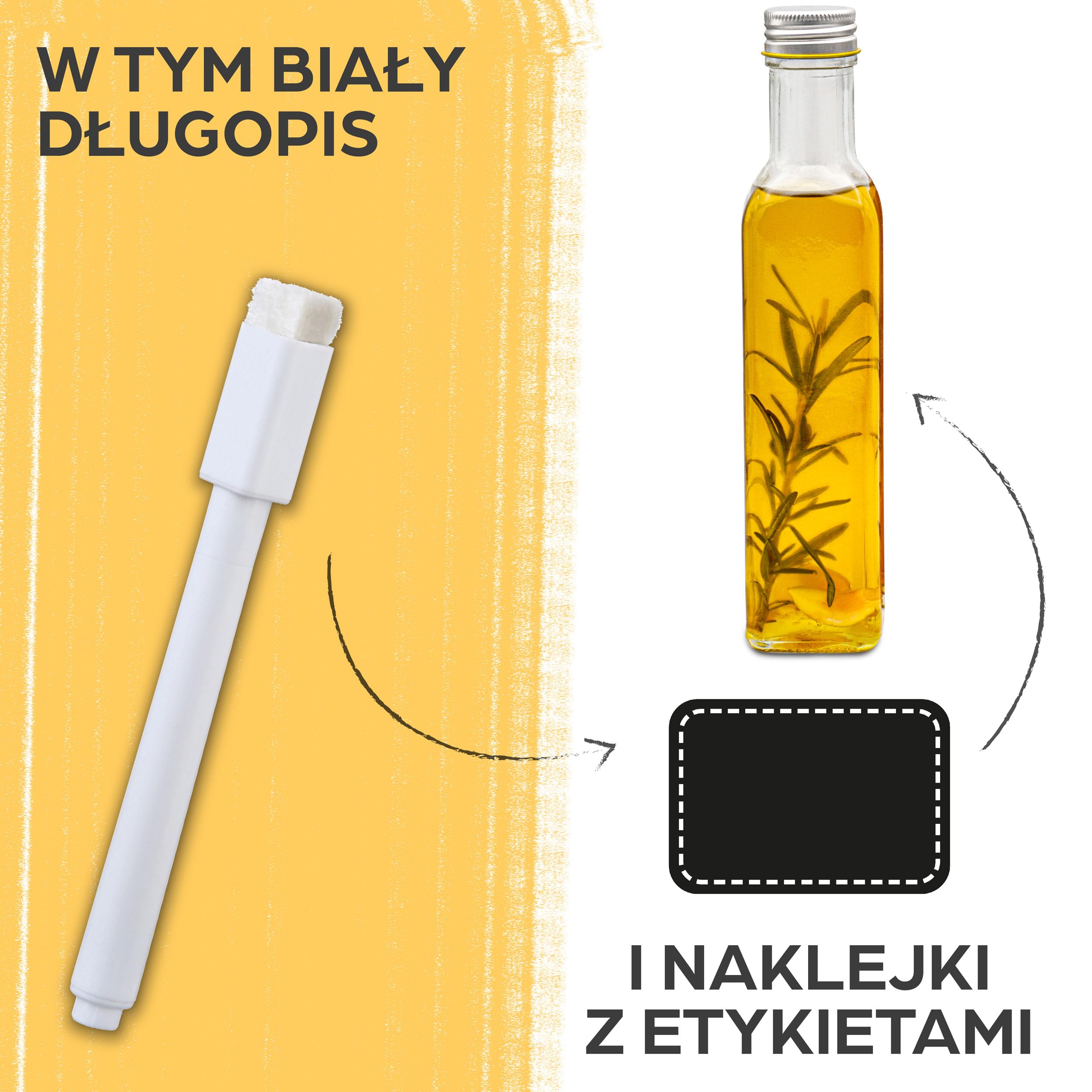 12 szklanych butelek z kwadratową zakrętką o pojemności 250 ml - Puste butelki do napełniania - 12 etykiet z długopisem - Szklane butelki na olej, ocet, sok i lemoniadę