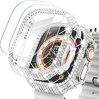Vista 40 de Surace - Carcasa compatible con Apple Watch de 1.65 pulgadas con protector de pantalla de cristal templado, diseño brillante con 300 diamantes