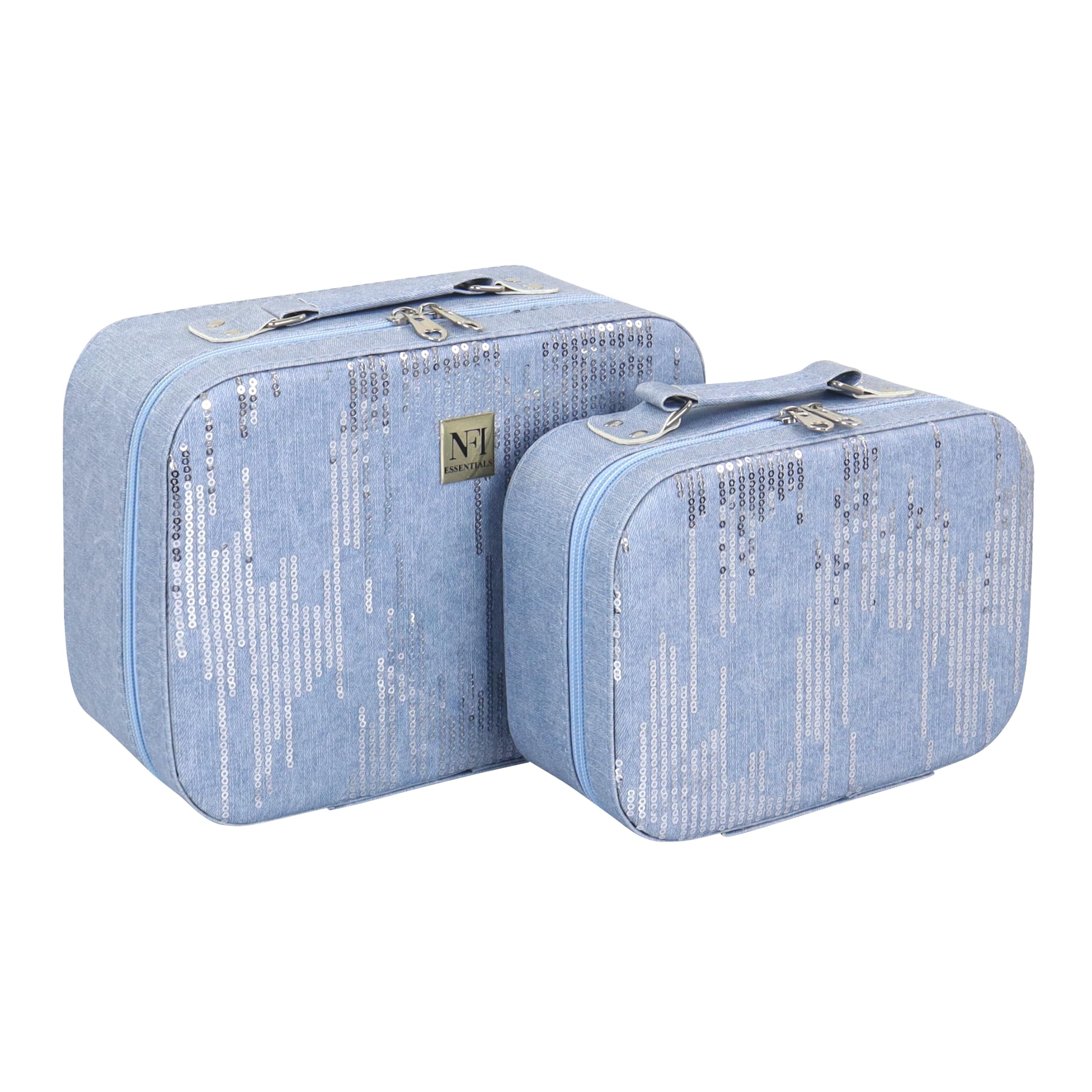 NFI essentials Printed Makeup Box Set of 2 Cosmetic Box Jewellery Bridal Box Trousseau Box Vanity Beauty Case Organizer for Wedding Makeup Bag for Bride-image-30