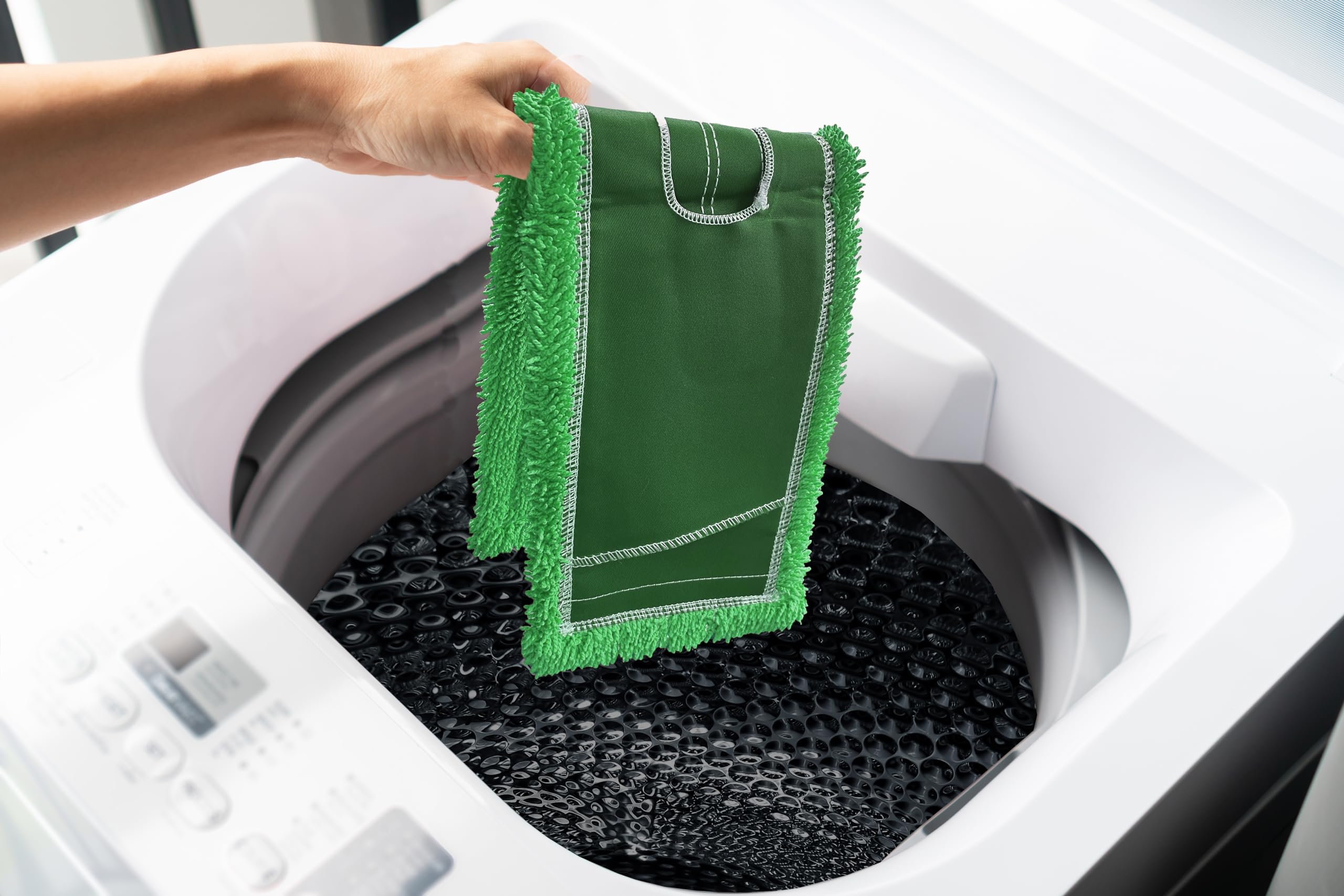 Twisted-Loop Microfiber Dust Mop Kit - 24 Inch Green Mop Head, Steel Frame, Aluminum Handle - View #8